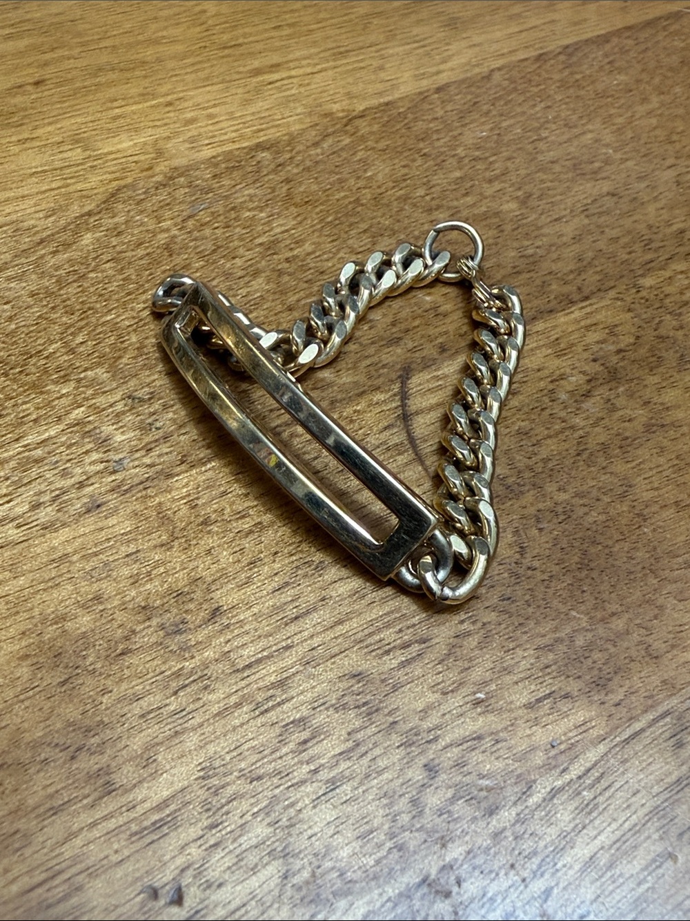 Speidel Gold-Tone Curb Chain Bracelet with Open Bar - Picture 2 of 4